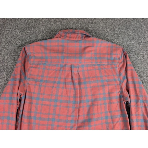 RSVLTS Borland Flannels Shirt Mens Small Red Blue Plaid Long Sleeve - Picture 8 of 8